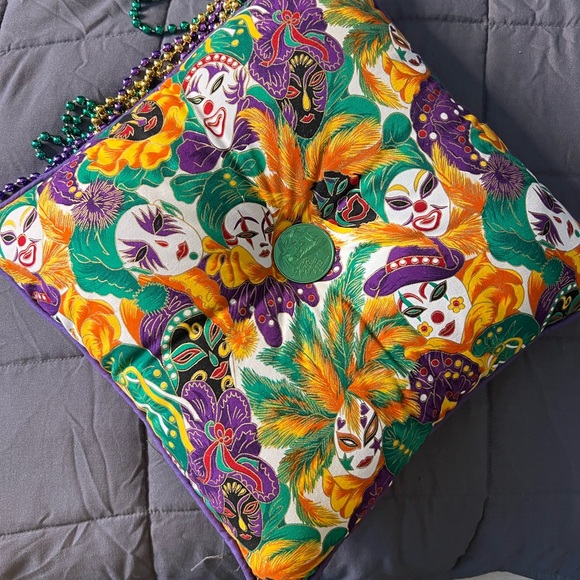 Custom Mardi Gras Decorative Pillow - Picture 2 of 3
